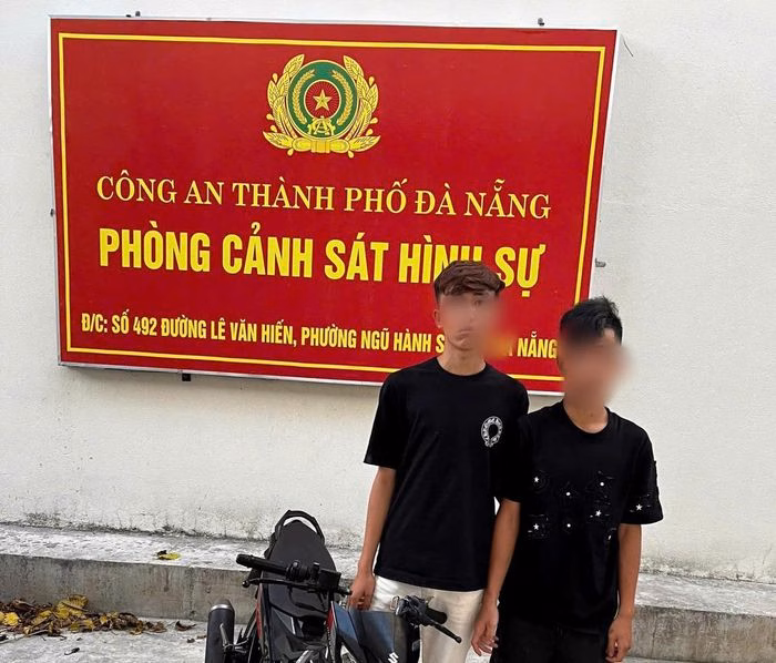 Các đối tượng tại cơ quan Công an. Ảnh: CA Đà Nẵng.